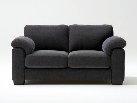 Black 2-Seat Polyester Upholstered Loveseat, 63 x 35 x 34 in