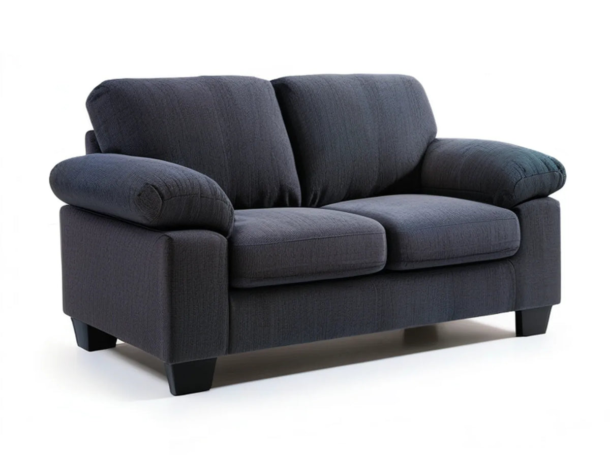 2-Seat Navy Blue Polyester Upholstered Loveseat, 61 in. W x 38 in. D x 39 in. H